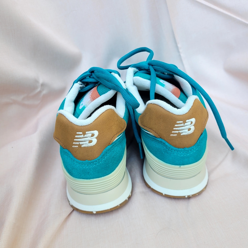 New Balance 574 Teal Athletic Shoes - Picture 4 of 11